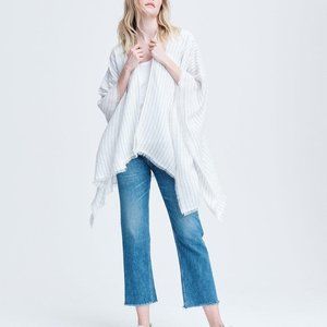 Rag & Bone Pinstripe Poncho with Fringe